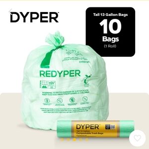 52 Dyper Compostable Tall 13 gallon trash bags
